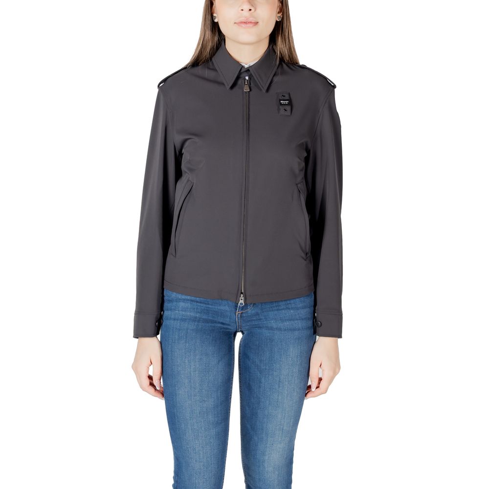 Schwarze Bikerjacke aus Synthetik von Blauer