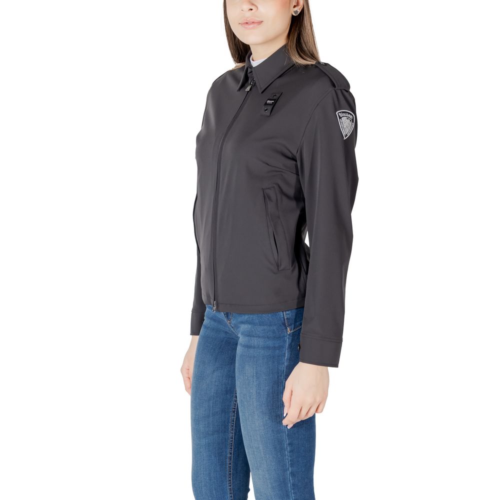 Black Synthetic Biker Jacket Blauer Signature
