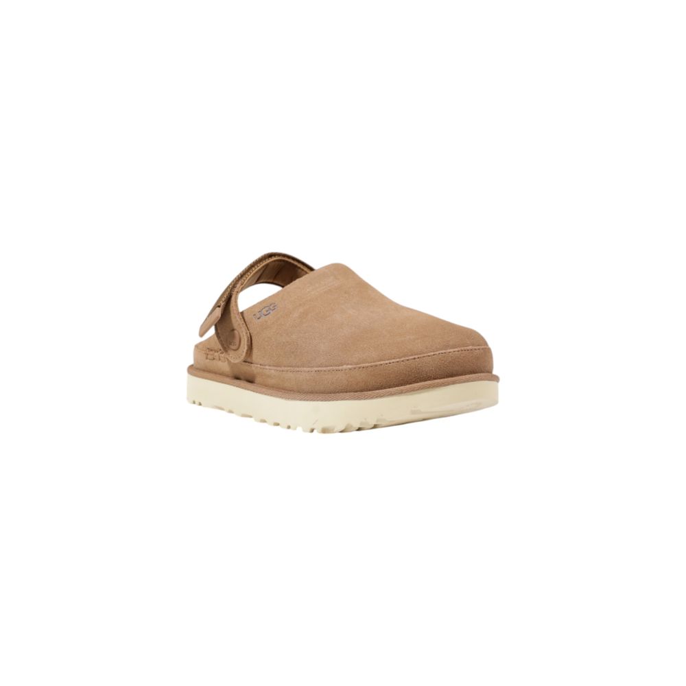 Beige Kunstleder-Plateaupumps
