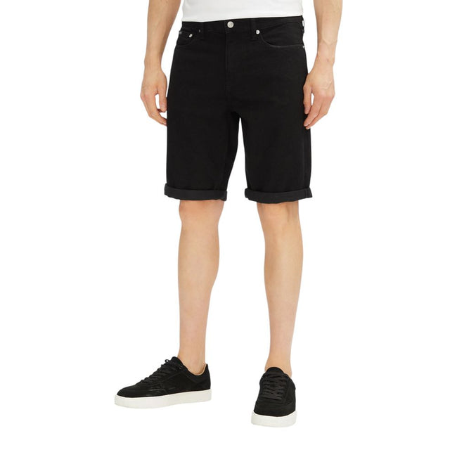 Black Cotton Bermuda ShortsDiscover the Calvin Klein Jeans SLIM J30J327514 men’s bermuda shorts, crafted from a high-quality blend that includes 94% cotton, 4% elastomultiester, and 2% elastane/lycra. These bermuda shorts feature a slim fit that enhances
