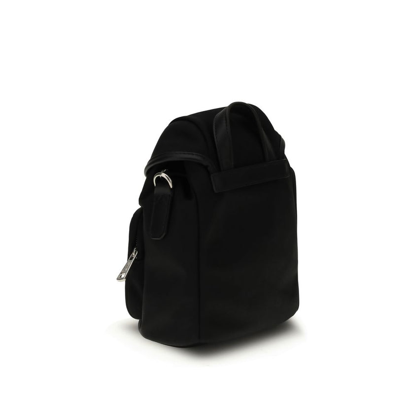 Black Leather BackpackThe Trick mini bag by Moncler is a compact reinterpretation of the iconic model, designed to stylishly meet everyday needs. Made of nylon drill with a nylon lining, it is enhanced with logo details. The leather handle and adjustable