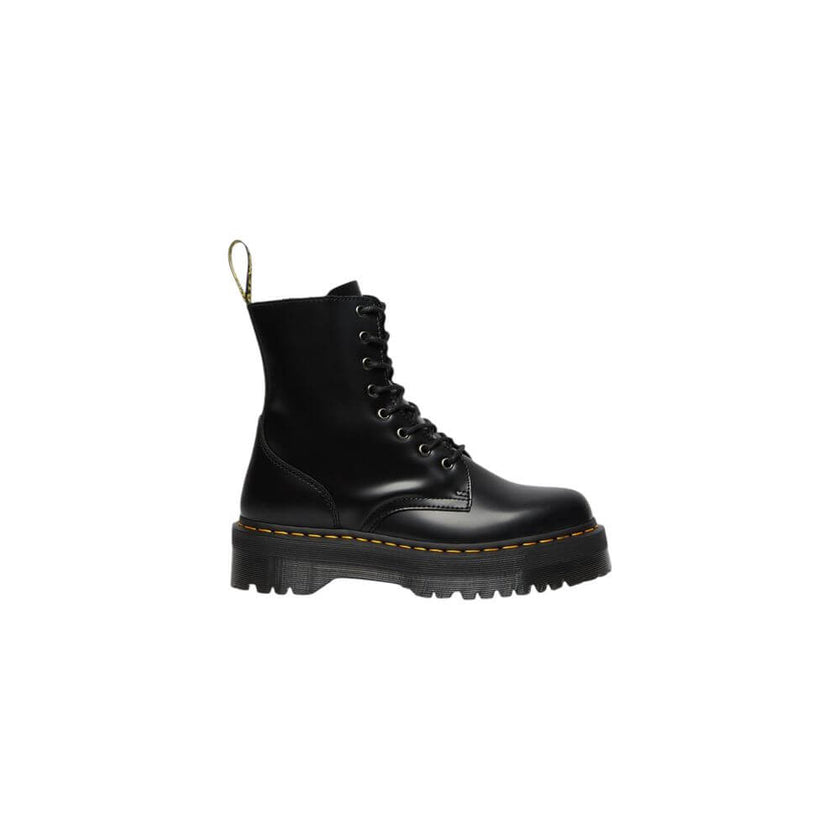 Black Leather Ankle BootsThe Jadon Polished Smooth boots by Dr. Martens are an icon of style and comfort. Made with a 100% leather upper, these boots offer exceptional durability and resistance. The lining, composed of 75% fabric and 25% leather, ensures
