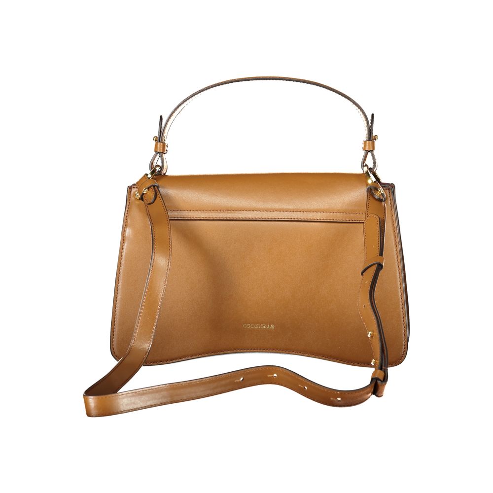 Brown Leather Handbag with Removable Handle by Coccinelle