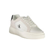 White Leather Men SneakerUnleash your stride with Calvin Klein’s latest fusion of style and comfort in these sleek sneakers. Boasting a modern design with striking black accents, they cater to those who stand confidently at the intersection of fashion and