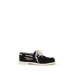 Black Cotton Slip-On LoafersThe Boat Shoes by Dsquared2 combine traditional structure with lightweight materials. Featuring a cotton upper and a white rubber sole, they offer comfort, breathability, and practicality. Ideal for those seeking a relaxed yet