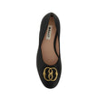 Black Calfskin Ballet FlatsDescription: – Composition: 100% calf leather – Inner: Leather – Insole: Leather – Sole: Leather – Round toe – Slip on – Iconic metal logo monogram – Made in Italy – Gender: WOMEN –Black Calfskin Ballet Flats${tagsBallyAulae Bla