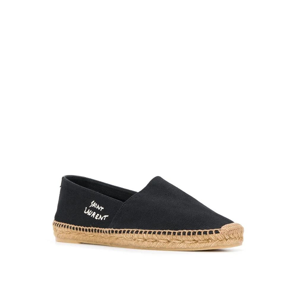 Black Canvas EspadrillesDescription: – Composition: 100% Canvas – Inner: Canvas – Insole: Fabric – Sole: Rubber – Round toe – Branded insole – Slip-on design – Top embroidered logo detail – Made in Spain – Gender: MEN –Black Canvas Espadrilles${tagsSaint