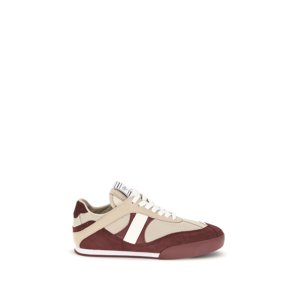 Multicolor Calf Leather Bos Taurus Athletic SneakersThe Kick Sneakers by Chloé are inspired by the worlds of ballet and boxing. Made from recycled technical mesh and a mix of smooth and suede calfskin, they feature an updated design with a lighter silhoue