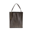 Brown Calf Leather Bos Taurus Shoulder BagChloé’s Spin Large Tote Bag is crafted in glossy garnet cowhide and features a minimalist silhouette with graphic and elegant lines. A distinctive detail is the hanging chain with Chloé medals and the Horse emblem