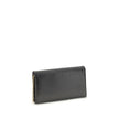 Black Calf Leather Bos Taurus WalletThe Spin Wallet with Flap and Chain by Chloé is crafted from garnet buffalo leather with an interior of buffalo leather and a polyester-cotton blend fabric. Equipped with a chain shoulder strap, it can be worn crossbody