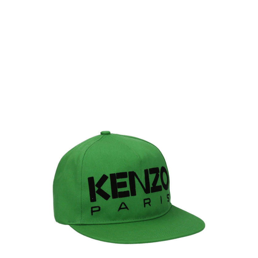 Green Cotton Cap (Baseball Hat)Description: The product with MPN PFD55AC881F4257 and code F77338 cotton in green is a hats designed by Kenzo. It has features like adjustable straps, front logo. Additional Info: Style: Street Closing type: Buckle Closure M