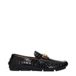 Black Leather Slip-On LoafersDescription: The product with MPN 10037931A009991B00V and code F84699 leather in black is a loafers designed by Versace. It has features like front logo, back logo.Black Leather Slip-On Loafers${tagsVersaceAulae Black Leather
