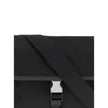 Black Recycled Polyamide Shoulder BagPrada’s re-nylon and saffiano Shoulder Bag combines contemporary style and practicality. It features an adjustable ribbon and leather shoulder strap, a flap closure and snap system, and has an enameled metal triangle l