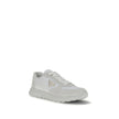 White Recycled Polyamide Athletic SneakersPrada’s Prax 2.0 Sneakers combine Re-Nylon and suede in a contemporary and elegant design. Featuring cotton lace-up fastening, they are embellished with the classic enameled metal triangle logo, the distinctive sy