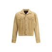 Beige Leather Denim JacketDsquared2’s suede Jacket is a statement piece made from soft suede. It features a front button closure, flap and button pockets on the chest and welt pockets on the sides. Button cuffs and adjustable side buttons at the waist com