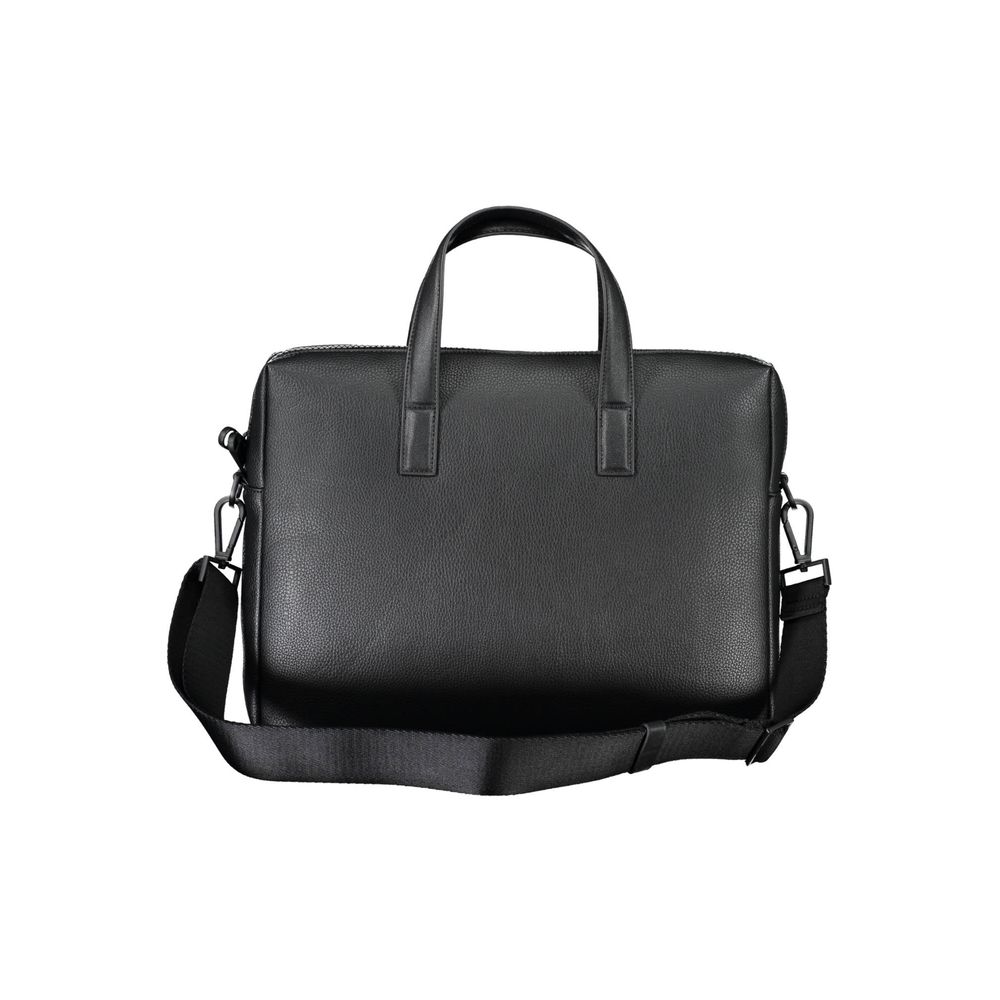 Black Polyester Handbagbriefcase 2 handles, adjustable and removable shoulder strap, 1 inside pocket, 1 laptop compartment, internal pen holder spaces, zip closure, logo, 100% recycled polyesterBlack Polyester Handbag${tagsCalvin KleinAulae Black Polyeste