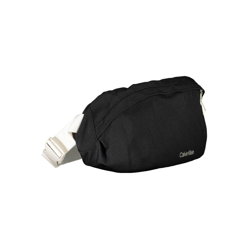 Black Polyester Handbagbelt pouch, snap buckle, 1 lap-top compartment, internal spaces for documents, waterproof, contrasting details, zip closure, logo, 100% recycled polyesterBlack Polyester Handbag${tagsCalvin KleinAulae Black Polyester Handbag Calvin