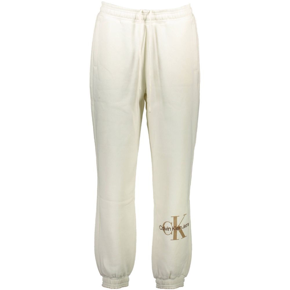 White Cotton Pantfleece sports trousers, elastic waistband with laces, 2 pockets, elastic at the ankle, embroidery, print, contrasting details, logoWhite Cotton Pant${tagsCalvin KleinAulae White Cotton Pant Calvin KleinAulae White Cotton Pant fleece sport