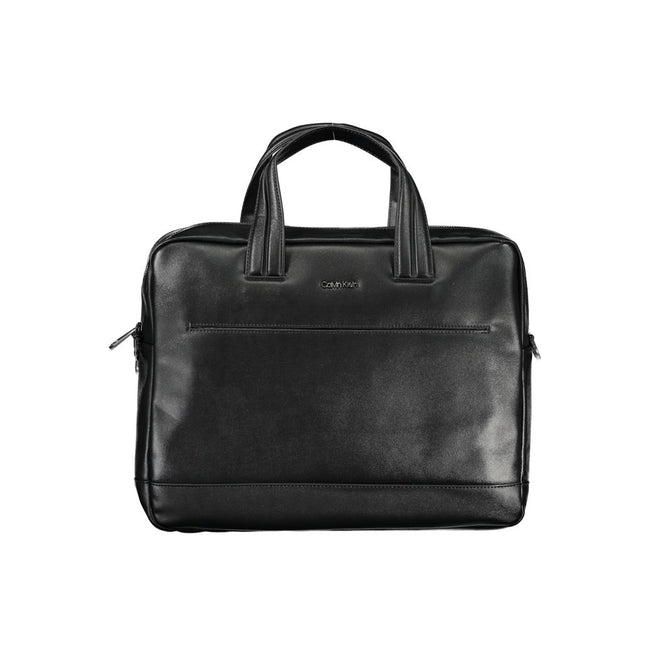 Black Polyester AccessoryBRIEFCASE WITH 2 HANDLES, ADJUSTABLE AND REMOVABLE SHOULDER STRAP, 1 EXTERNAL POCKET, 1 LAP-TOP COMPARTMENT, 1 INTERNAL POCKET, INTERNAL PEN HOLDER SPACES, CONTRASTING DETAILS, ZIP CLOSURE, LOGO, RECYCLED POLYESTERBlack Polyester