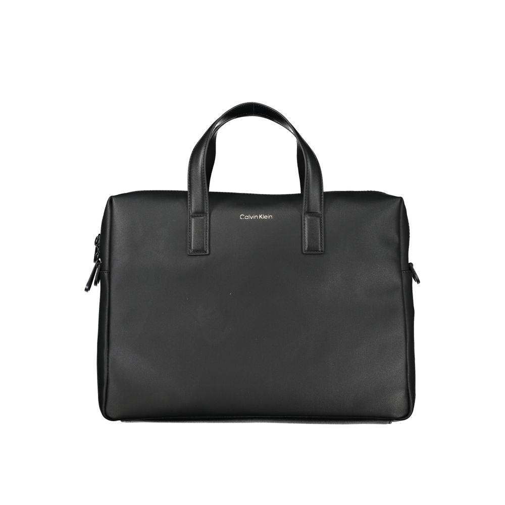 Black Polyester AccessoryBRIEFCASE WITH 2 HANDLES, ADJUSTABLE AND REMOVABLE SHOULDER STRAP, 1 LAP-TOP COMPARTMENT, 1 INTERNAL POCKET, INTERNAL PEN HOLDER SPACES, CONTRASTING DETAILS, ZIP CLOSURE, LOGO, RECYCLED POLYESTERBlack Polyester Accessory${tagsCalv