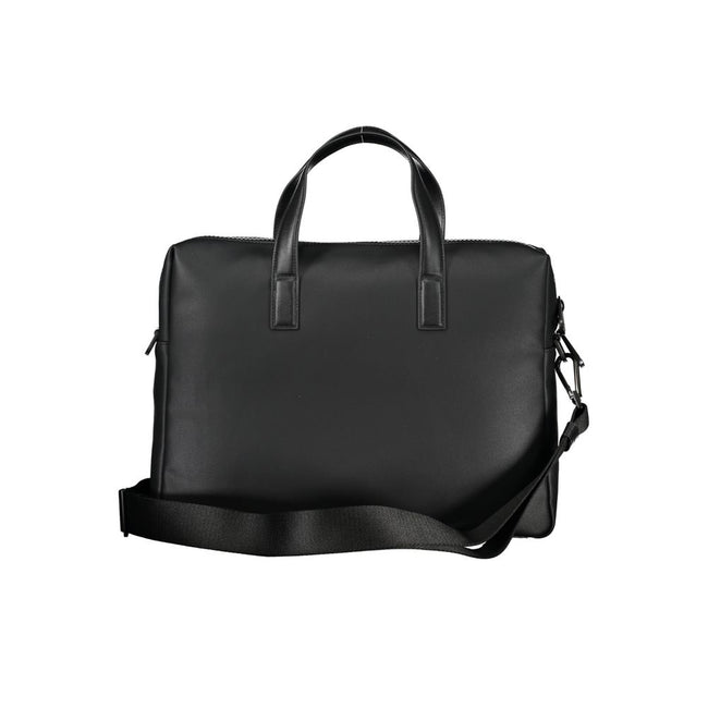 Black Polyester AccessoryBRIEFCASE WITH 2 HANDLES, ADJUSTABLE AND REMOVABLE SHOULDER STRAP, 1 LAP-TOP COMPARTMENT, 1 INTERNAL POCKET, INTERNAL PEN HOLDER SPACES, CONTRASTING DETAILS, ZIP CLOSURE, LOGO, RECYCLED POLYESTERBlack Polyester Accessory${tagsCalv