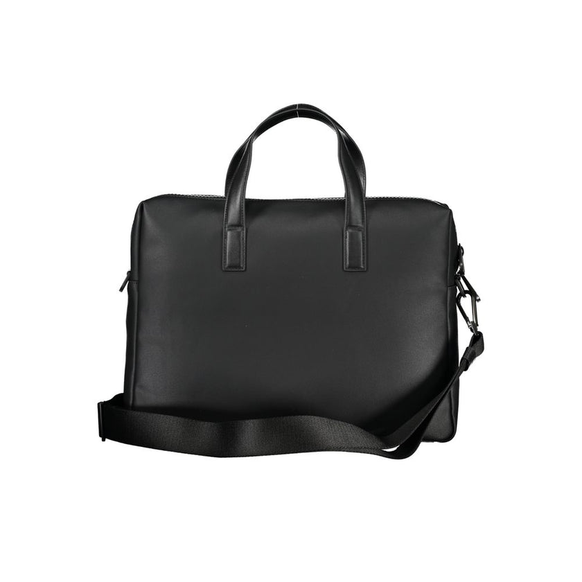 Black Polyester AccessoryBRIEFCASE WITH 2 HANDLES, ADJUSTABLE AND REMOVABLE SHOULDER STRAP, 1 LAP-TOP COMPARTMENT, 1 INTERNAL POCKET, INTERNAL PEN HOLDER SPACES, CONTRASTING DETAILS, ZIP CLOSURE, LOGO, RECYCLED POLYESTERBlack Polyester Accessory${tagsCalv