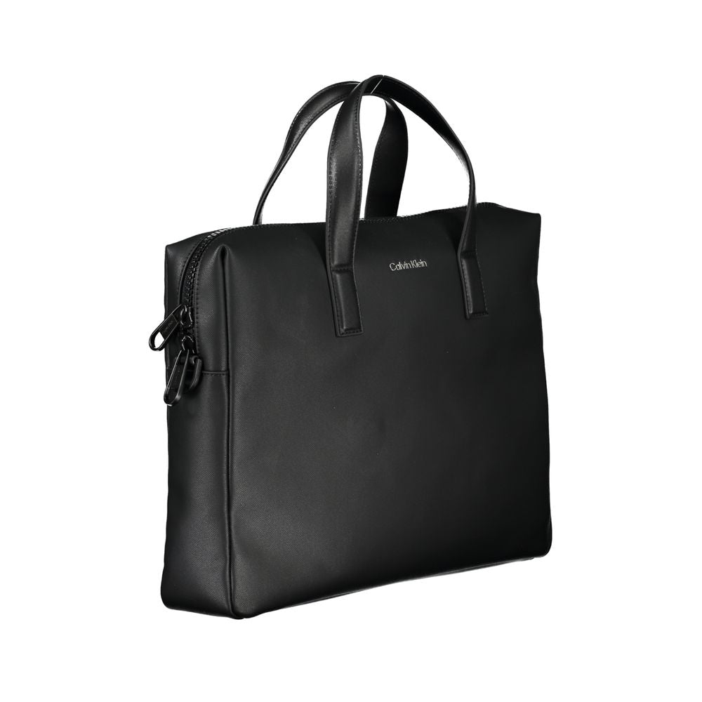 Black Polyester AccessoryBRIEFCASE WITH 2 HANDLES, ADJUSTABLE AND REMOVABLE SHOULDER STRAP, 1 LAP-TOP COMPARTMENT, 1 INTERNAL POCKET, INTERNAL PEN HOLDER SPACES, CONTRASTING DETAILS, ZIP CLOSURE, LOGO, RECYCLED POLYESTERBlack Polyester Accessory${tagsCalv