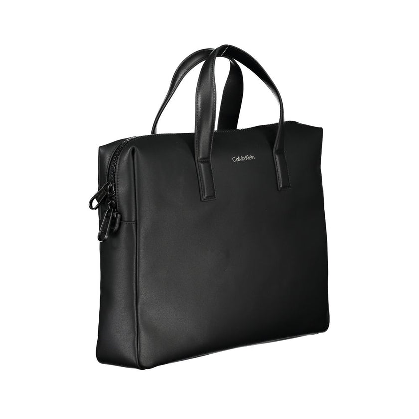 Black Polyester AccessoryBRIEFCASE WITH 2 HANDLES, ADJUSTABLE AND REMOVABLE SHOULDER STRAP, 1 LAP-TOP COMPARTMENT, 1 INTERNAL POCKET, INTERNAL PEN HOLDER SPACES, CONTRASTING DETAILS, ZIP CLOSURE, LOGO, RECYCLED POLYESTERBlack Polyester Accessory${tagsCalv
