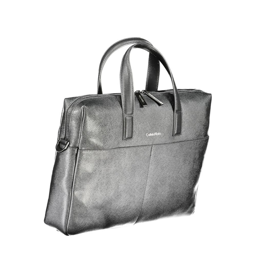 Black Polyester AccessoryBRIEFCASE WITH 2 HANDLES, ADJUSTABLE AND REMOVABLE SHOULDER STRAP, 2 EXTERNAL POCKETS, 1 INTERNAL COMPARTMENT WITH LAP-TOP HOLDER, INTERNAL SPACES FOR PEN HOLDER, 1 INTERNAL POCKET, ZIP CLOSURE, LOGO, 50% RECYCLED POLYESTERBlack P