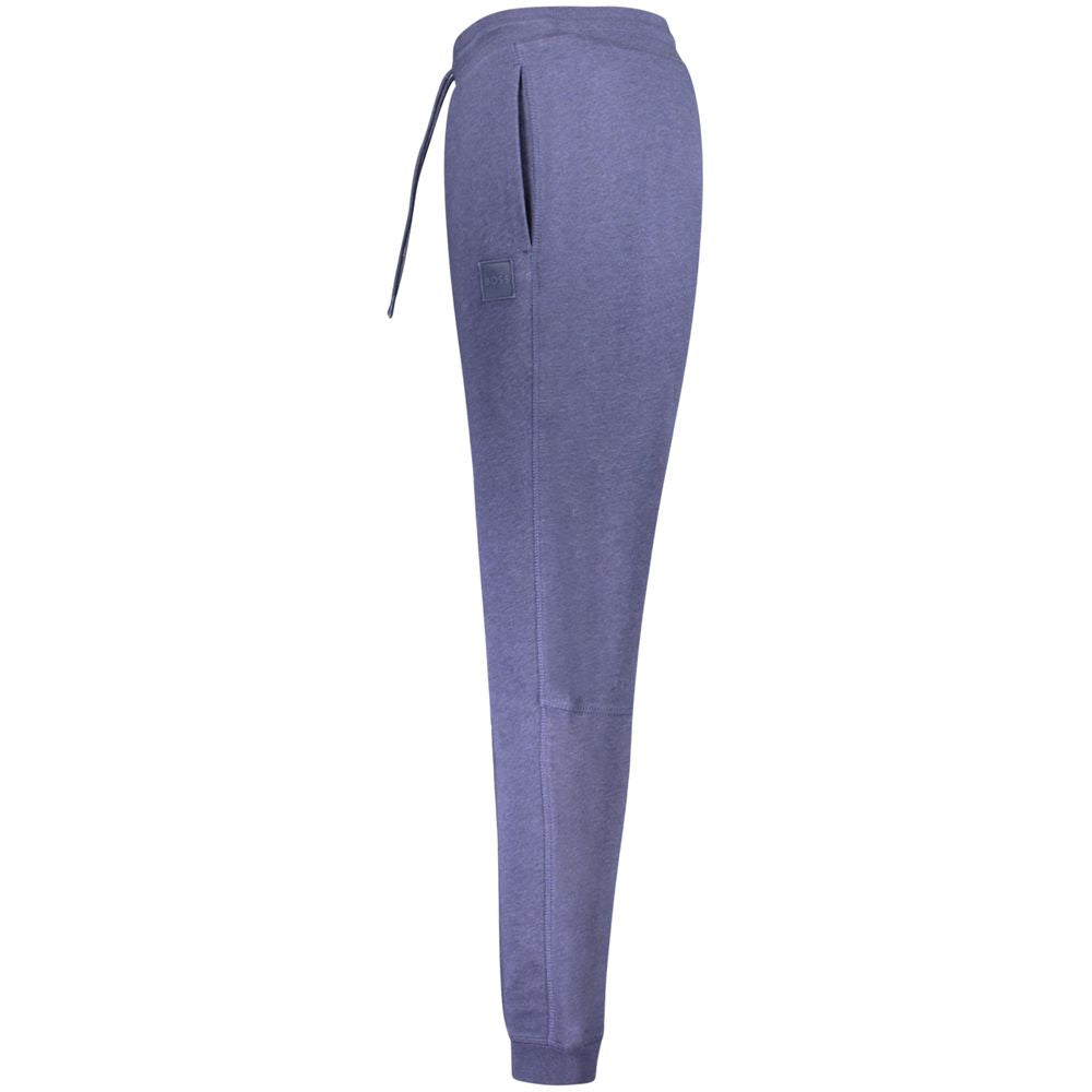 Blaue Jogginghose aus Baumwolle mit elastischem Bund und Logo