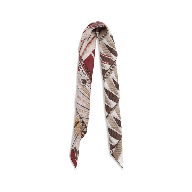 Multicolor Silk ScarfGiada print silk Scarf by Ferragamo combines elegance and tradition. Made of pure silk, it features a multicolored print that mixes butterflies and flowers with geometric borders on one side and sinuous foliage on the other. Finished