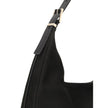 Black Calf Leather Bos Taurus Shoulder BagThe Nolita large Nubuck Shoulder Bag by Michael Kors combines a casual and sophisticated look, thanks to the soft texture of the nubuck and the textured edges that elegantly define its shape. Featuring an adjustab