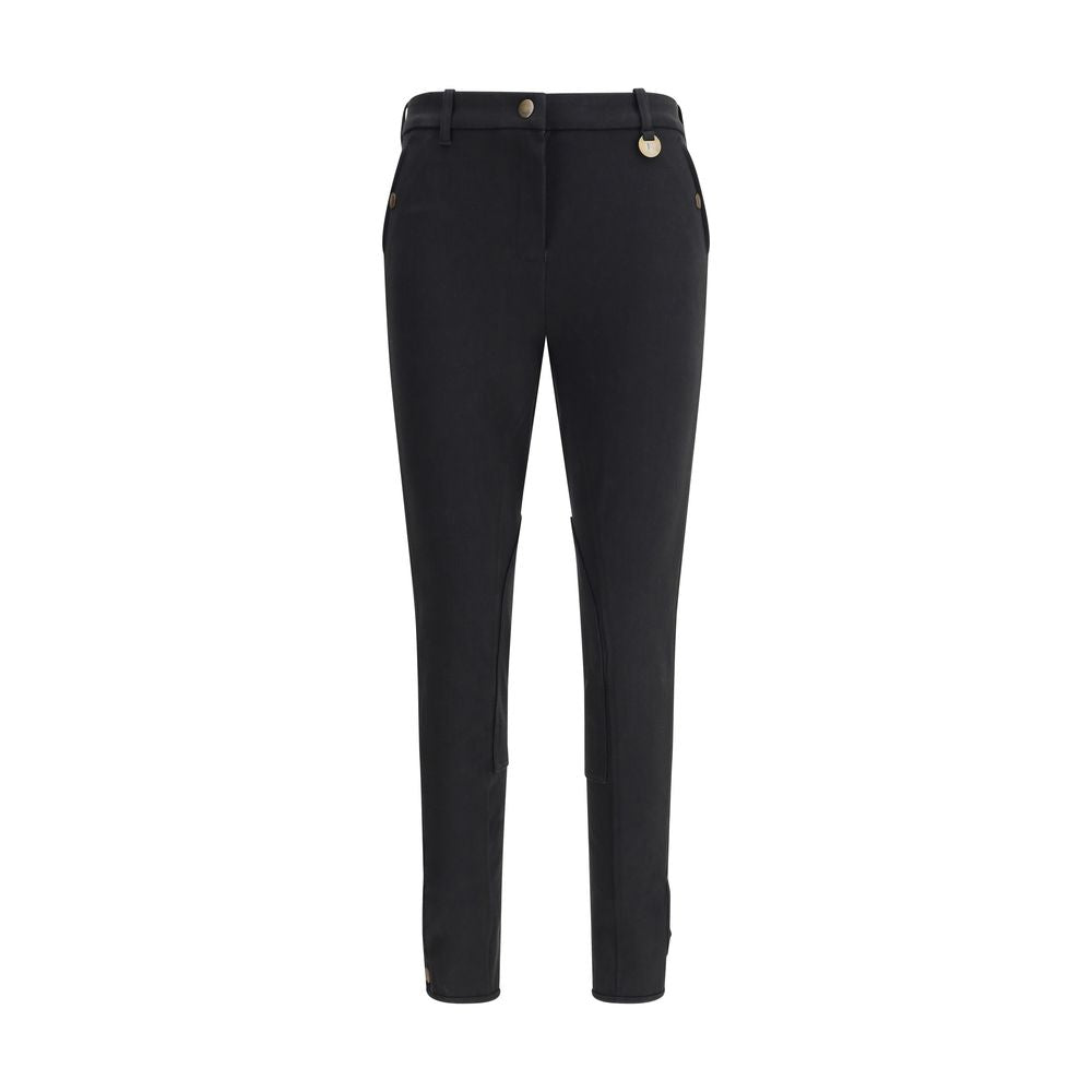Black Cotton Casual PantsThe Stretch Cotton Jodhpur Trousers by Burberry reinterpret the maison’s equestrian heritage with a modern and elegant twist. The slim fit is highlighted by the delicate herringbone pattern, while the hook-and-zip closure and elas