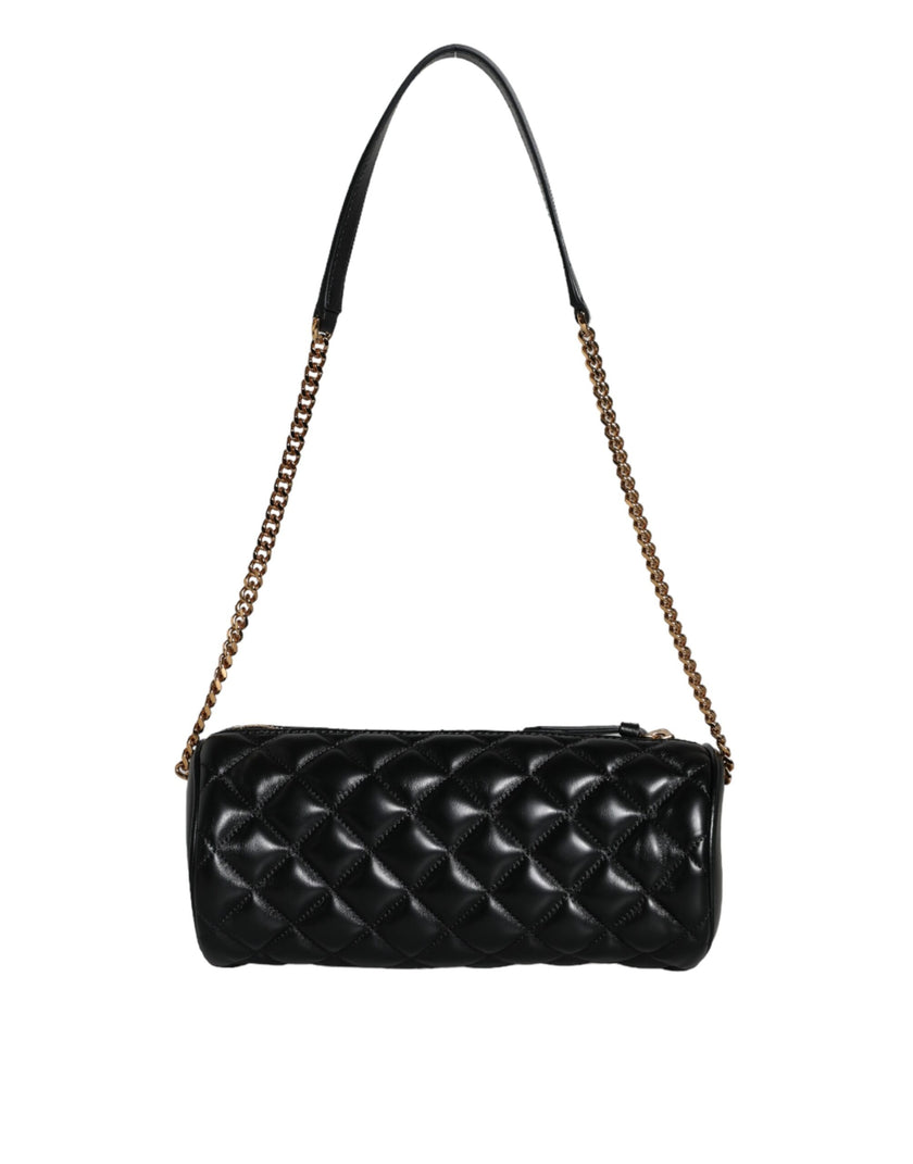 Black Mini Quilted Lambskin Leather Crossbody Sling Borse BagVERSACE Absolutely stunning, 100% Authentic brand new Versace bag. Brand logo, solid color, crossbody strap, and zipper fastening.Model: Crossbody bagColor: BlackMaterial: AOS 100%, 60% Cotton,