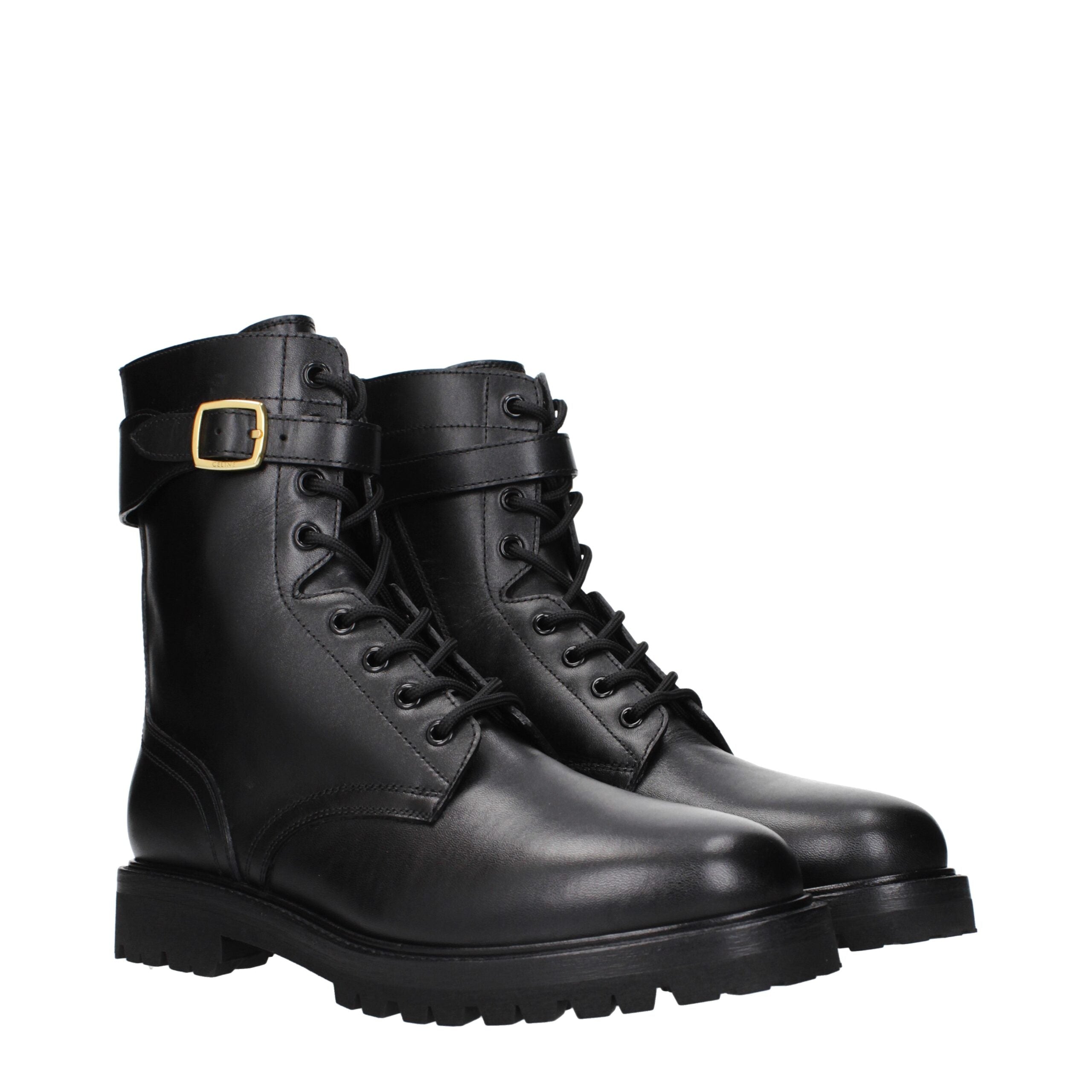 Black Leather Ankle BootsDescription: The product with MPN 356763882C38NO and code F84771 leather in black is a ankle boots designed by Celine. It has features like side logo, back logo. Additional Info: Closing type: Zip Closure Shoe sole: Rubber Heel he