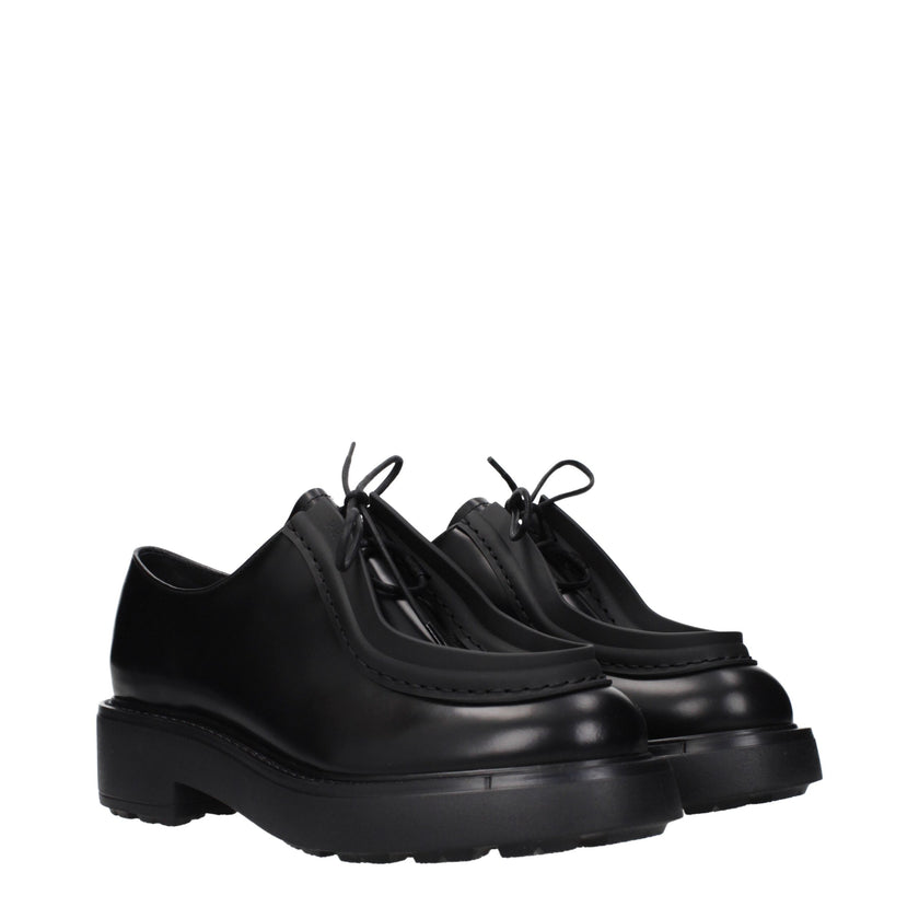 Black Leather Oxfords And DerbiesDescription: The product with MPN 1E280N055050F0002 and code F84747 leather in black is a lace up and monkstrap designed by Prada. It has features like side logo.Black Leather Oxfords And Derbies${tagsPradaAulae Black Leat