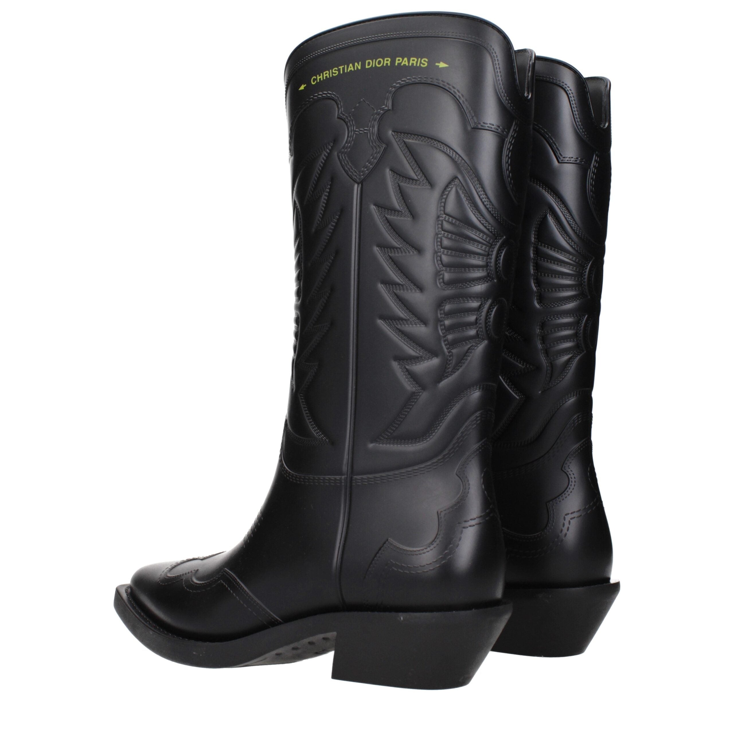 Christian Dior Schwarze Baumwollstiefel
