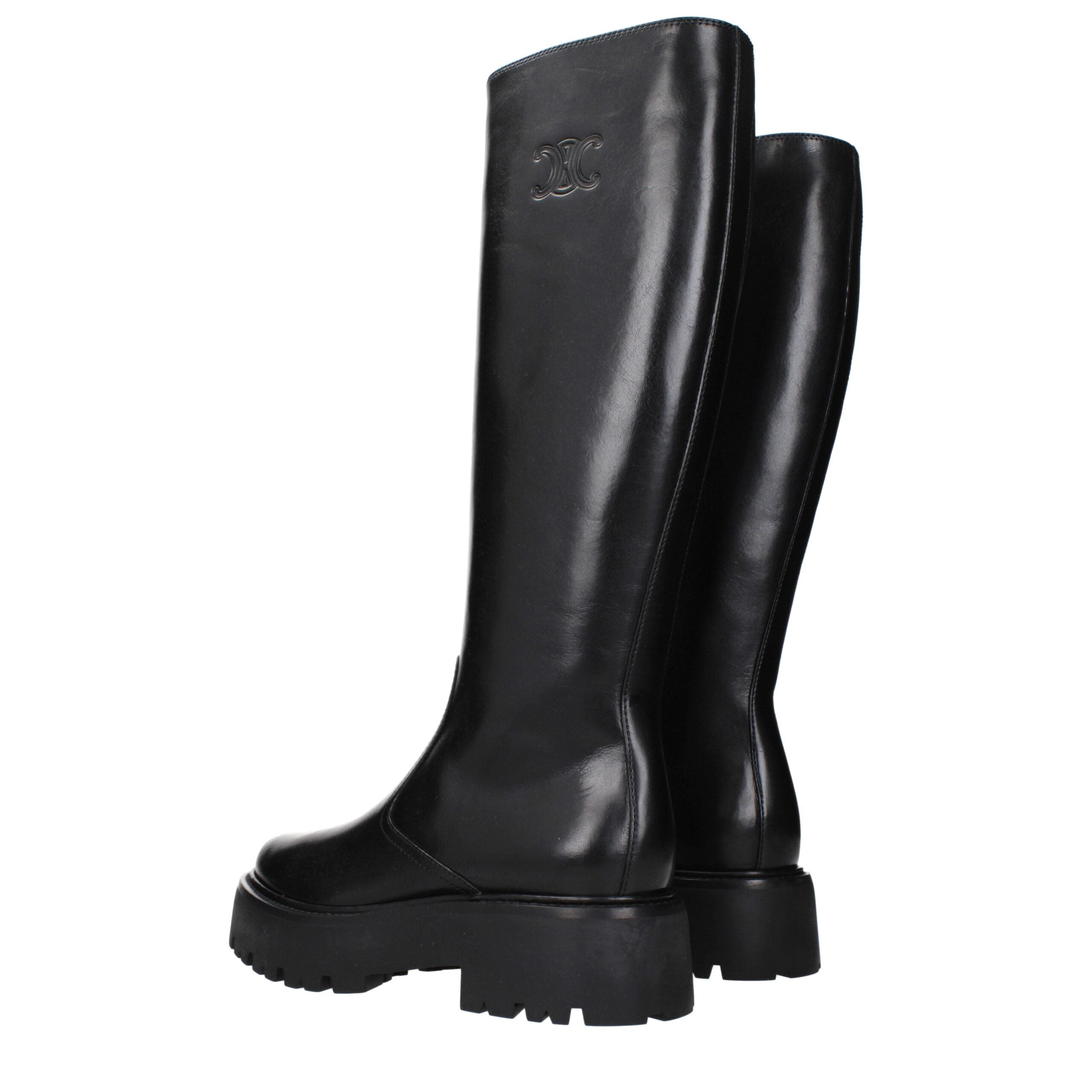 Black Leather Ankle BootsDescription: The product with MPN 354233492C38NO and code F84778 leather in black is a boots designed by Celine. It has features like side logo, vintage effect.Black Leather Ankle Boots${tagsCelineAulae Black Leather Ankle Boots C