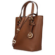 Brown Leather HandbagsDescription: The product with MPN 32S5GQNC0LLUGGAGE and code F84573 leather in brown is a handbags designed by Michael Kors. It has features like front logo, front detail, removable details, adjustable shoulder, removable shoulder, a
