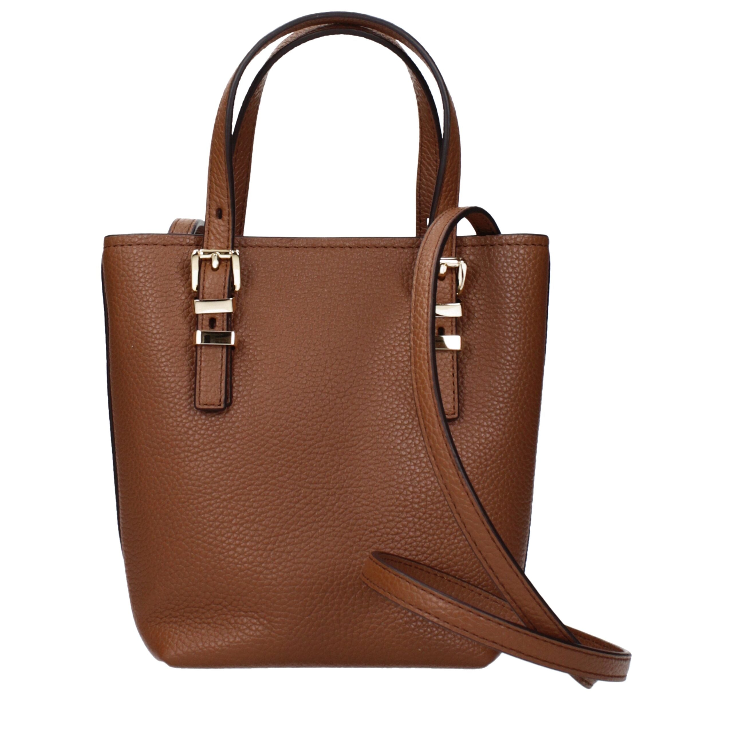 Brown Leather HandbagsDescription: The product with MPN 32S5GQNC0LLUGGAGE and code F84573 leather in brown is a handbags designed by Michael Kors. It has features like front logo, front detail, removable details, adjustable shoulder, removable shoulder, a