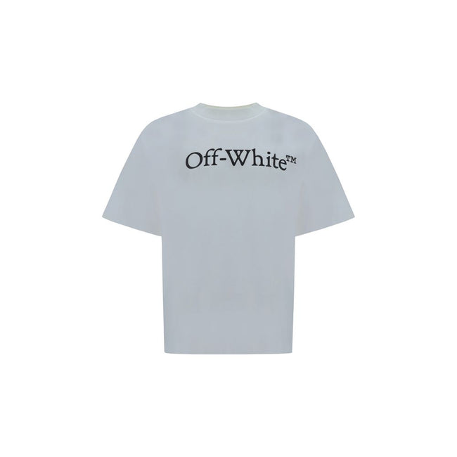 White Cotton T-ShirtCotton Big Bookish Skate T-Shirt by Off-White, features ribbed crew neck, contrasting iconic brand monogram on front, monochrome pattern, regular fit. Season: AW25 Composition: 100% Cotton MADE IN PORTUGALWhite Cotton T-Shirt${tagsOff-
