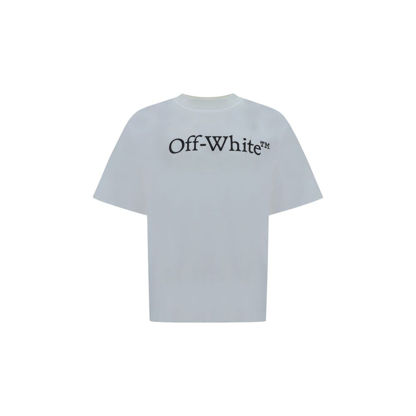White Cotton T-ShirtCotton Big Bookish Skate T-Shirt by Off-White, features ribbed crew neck, contrasting iconic brand monogram on front, monochrome pattern, regular fit. Season: AW25 Composition: 100% Cotton MADE IN PORTUGALWhite Cotton T-Shirt${tagsOff-