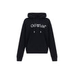 Black Cotton SweatshirtCotton Big Bookish Skate Hoodie by Off-White, features hood with adjustable drawstring, ribbed cuffs, ribbed hem, front kangaroo pocket, iconic brand monogram printed in contrasting color on front, regular fit. Season: AW25 Composit