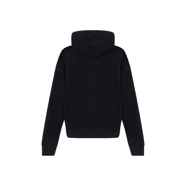 Black Cotton SweatshirtCotton Big Bookish Skate Hoodie by Off-White, features hood with adjustable drawstring, ribbed cuffs, ribbed hem, front kangaroo pocket, iconic brand monogram printed in contrasting color on front, regular fit. Season: AW25 Composit