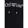 Black Cotton SweatshirtCotton Big Bookish Skate Hoodie by Off-White, features hood with adjustable drawstring, ribbed cuffs, ribbed hem, front kangaroo pocket, iconic brand monogram printed in contrasting color on front, regular fit. Season: AW25 Composit