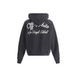 Black Cotton SweatshirtCotton Script Skate Hoodie by Off-White combines comfort and style with its large, drawstring-adjustable hood, ideal for adapting to a variety of needs. The kangaroo pocket on the front panel adds functionality to the design, while