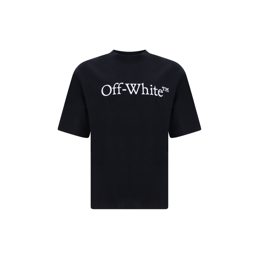 Black Cotton T-ShirtCotton Big Bookish Skate T-Shirt by Off-White, features ribbed crew neck, contrasting iconic brand monogram on front, monochrome pattern, regular fit. Season: AW25 Composition: 100% Cotton MADE IN PORTUGALBlack Cotton T-Shirt${tagsOff-