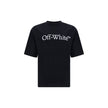 Black Cotton T-ShirtCotton Big Bookish Skate T-Shirt by Off-White, features ribbed crew neck, contrasting iconic brand monogram on front, monochrome pattern, regular fit. Season: AW25 Composition: 100% Cotton MADE IN PORTUGALBlack Cotton T-Shirt${tagsOff-