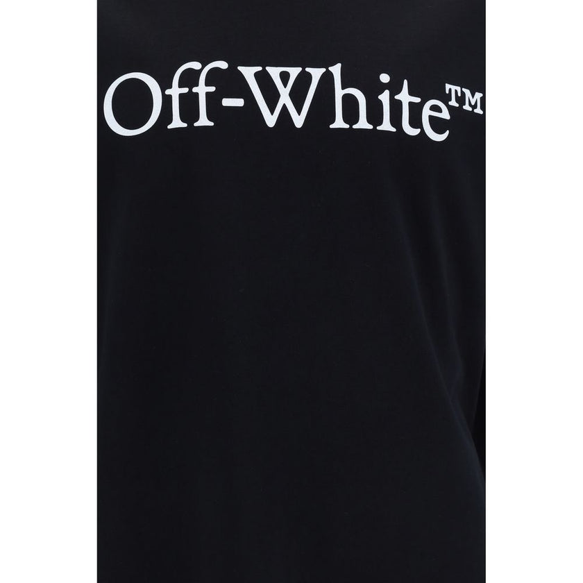 Black Cotton T-ShirtCotton Big Bookish Skate T-Shirt by Off-White, features ribbed crew neck, contrasting iconic brand monogram on front, monochrome pattern, regular fit. Season: AW25 Composition: 100% Cotton MADE IN PORTUGALBlack Cotton T-Shirt${tagsOff-