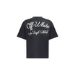 Black Cotton T-ShirtCotton Script Skate T-Shirt by Off-White features a minimalist and distinctive design with a ribbed crew neck that enhances its simplicity. The brand’s iconic monogram, placed on both the front and back, adds a recognizable touch and e